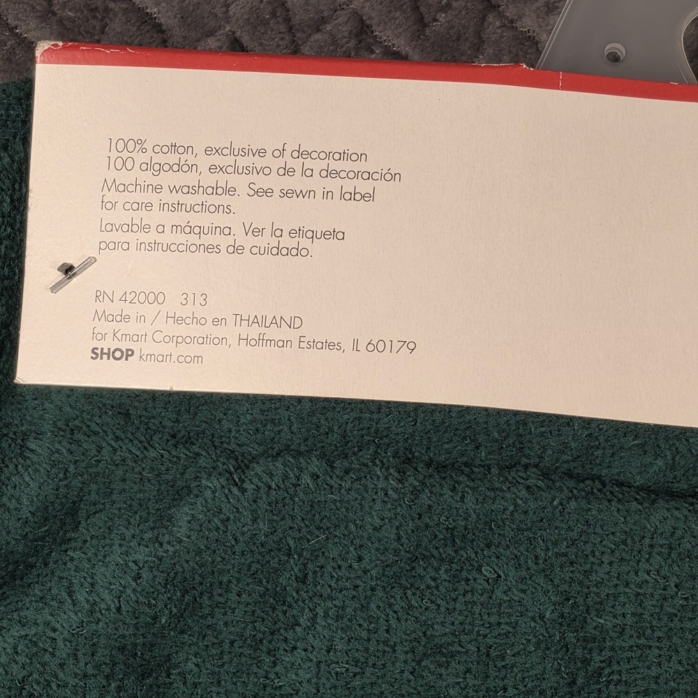 K-Mart Essential Home Christmas Cardinal Bath Towel Set 3 Piece NWT Green - Picture 7 of 11